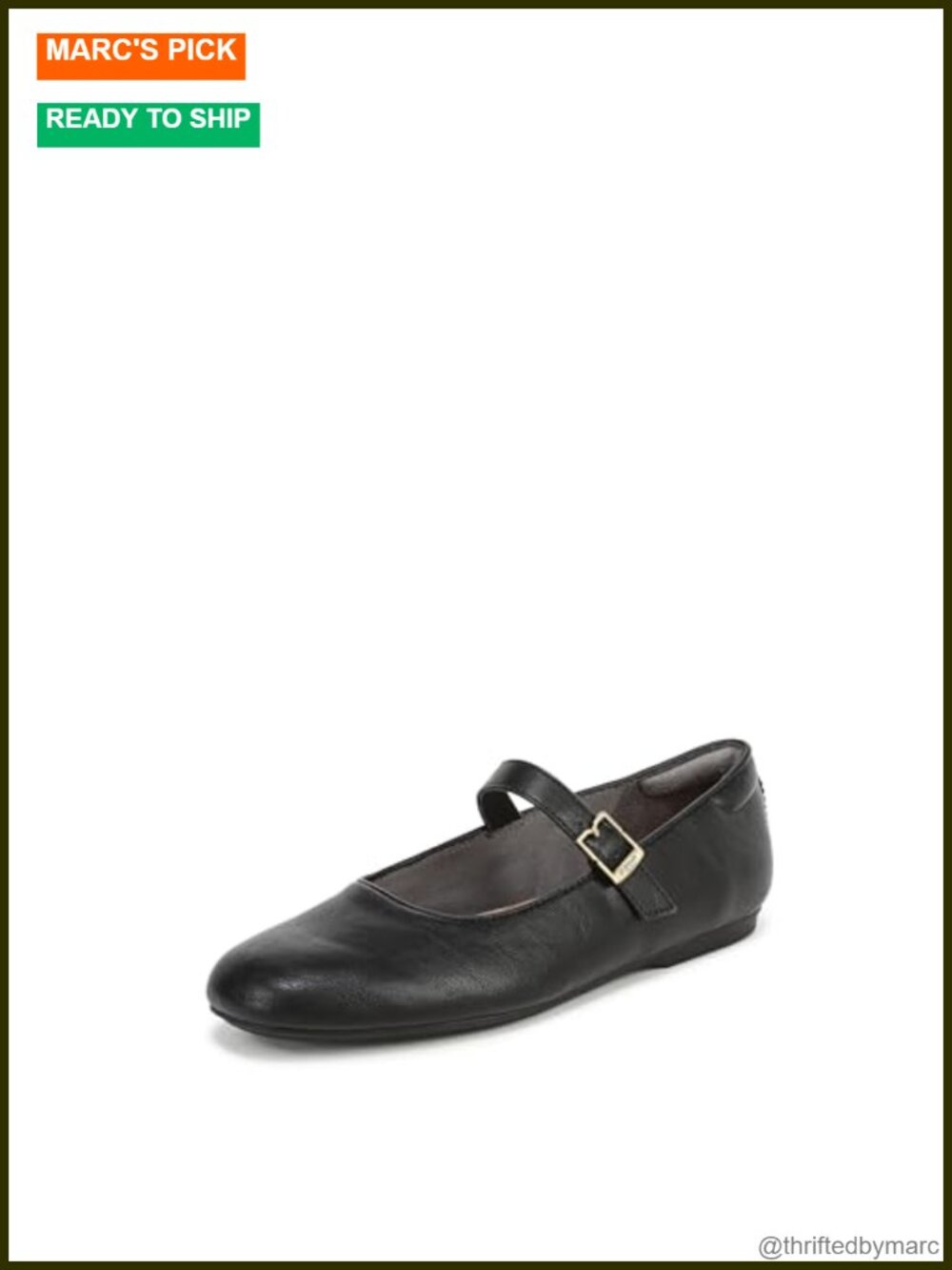 Mary Jane Flats Faux Leather Adjustable Buckle Round Toe Comfort Walking